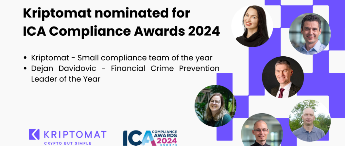 estonia-based crypto trading platform kriptomat has been nominated for ica compliance award